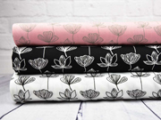 Viskose Seerosen Blumen altrosa mattes gr�n