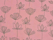 Viskose Seerosen Blumen altrosa mattes gr�n