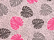 Musselin Double Gauze Palmbl�tter, rosa