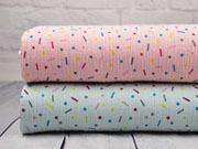 Musselin Double Gauze bunte Punkte Streusel, rosa