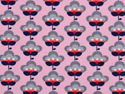 Jersey Retroblumen, rosa grau