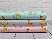 Baumwollstoff Rehe Ranken, grau