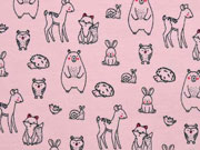 French Terry Sweat B�ren Igel F�chse, rosa