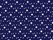 Baumwollstoff Punkte Feliz, rosa dunkelblau