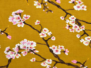 RESTST�CK 28 CM Modaljersey Kirschbl�ten Zweige, ocker