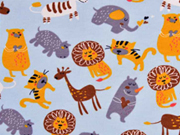 Soft Sweat Zootiere angeraut, ocker hellblau