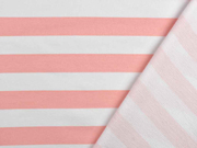 Sweat French Terry Streifen 2,4 cm, wei� lachsrosa