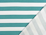 Sweat French Terry Streifen 2,4 cm, wei� aquamarin