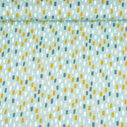 Baumwollstoff Pinselstriche,  ockergelb mint
