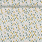 Baumwollstoff Pinselstriche, ockergelb wei�