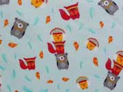 Baumwolle Federn, Indianer & Tiere  -aqua