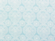 Popelin Mini Mini Ornamente - eisblau / weiss