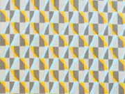 Popelin Mango Bango - taupe/gelb