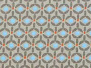 Popelin Mango Bango kleine Rauten- taupe/hellblau