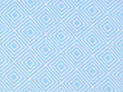 Baumwollstoff Quadrate Squares, hellblau