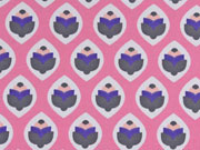 Sweatstoff French Terry Retro Tulpen, pink