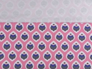 Sweatstoff French Terry Retro Tulpen, pink