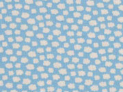 Interlock kleine W�lckchen, weiss auf hellblau