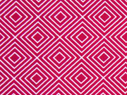 Baumwollstoff Quadrate Squares, dunkelpink