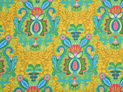 Baumwolle Tapetenmuster Spark of Happiness, senfgelb