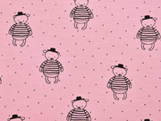 Jersey Teddyb�r mit Hut, altrosa