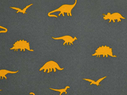 RESTST�CK 140 CM Softshell Stoff 3-schichtig Dinos, gr�ngrau ocker