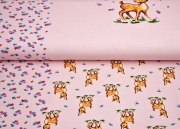 Jersey Panel 3 in 1 Rehe & Bl�mchen, rosa