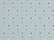 Baumwollstoff Punkte Bl�mchen, weinrot mint