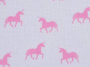 Double Gauze Einhorn, rosa auf wei�