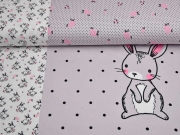 Jersey Hasen Bunny Love Panel 3 in 1, grau