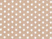 Baumwollstoff Mini Stars kleine Sterne, hellbraun