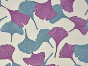 RESTST�CK 45 CM Leinen Viskose Ginkobl�tter, mint flieder