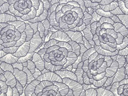 Leinen Viskose Blumen, grau