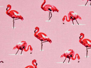RESTST�CK 94 CM Leinen Viskose  Flamingos, rosa koralle