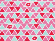 Jersey Dreiecke Kiss, pink rosa mint