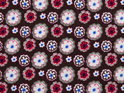 Feincord Blumen, wei� braun