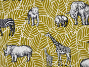 Canvas Tiere Afrika Safari, currygelb
