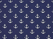 Baumwollstoff Anker Glitzer, dunkelblau silber