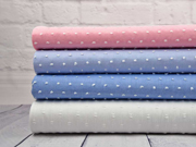 RESTST�CK 75 cm Baumwollstoff Batist Shearly Punkte, bleu meliert