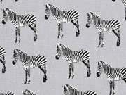 Baumwolle Zebras, grau