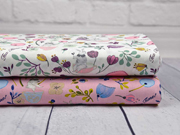 Baumwolle Blumen Hasen Tea time Celebrate, weiss