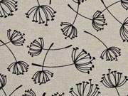 Dekostoff Pusteblume Leinenlook, schwarz natur