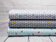 Baumwolle Dreiecke, senfgelb rosa grau