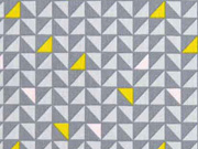 Baumwolle Dreiecke, senfgelb rosa grau