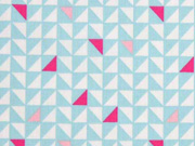 Baumwollstoff Dreiecke, pink weiss mint