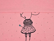French Terry Sweat Maus Panel 3 in 1, rosa meliert