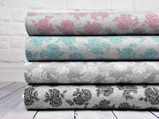 Viskosejersey Rosen, grau melange schwarz