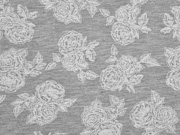 Viskosejersey Rose, grau melange weiss