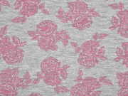 Viskosejersey Rose, grau melange altrosa