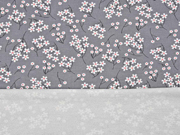 Modal French Terry Sweat Blumen Zweige, grau